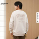 gxgjeans男裝 2024年秋季灰綠純棉后背大印花圓領(lǐng)套頭衛衣 米色 M (170)