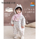 幼歌（YOUGE）嬰幼兒冬季新款草莓木耳邊小兔棉衣爬服保暖舒適親膚潮 米色 90cm
