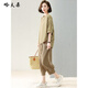 哈夫朵輕奢大碼女裝夏裝運動(dòng)服套裝女士時(shí)尚洋氣2025新款潮流時(shí)尚女裝 2204卡其色套裝 XL 【建議115-130斤】