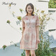 pinkmary粉紅瑪琍2022夏季新款連衣裙女淑女風(fēng)收腰傘擺蕾絲裙子PMALS5131  粉橙 XS