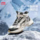 LI-NING KIDS李寧兒童二棉鞋男童中大童2025春季青少年防潑水加絨保暖運動鞋子 米白色/黑色/燕麥灰 34  內(nèi)長約22.2cm適合腳長21.2cm