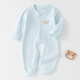 妙翡嬰兒連體衣春秋無(wú)骨新生兒衣服純棉A類(lèi)開(kāi)襠哈衣寶寶內衣睡衣爬服 青色皇冠無(wú)骨開(kāi)哈60115 90cm 建議21-25斤