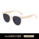 GENTLE MATAILUE劉亦菲同款墨鏡女茶色2025新款圓形太陽(yáng)眼鏡去有風(fēng)的地方偏光眼鏡 奶白框黑灰片