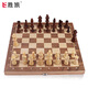 勝旅國際象棋兒童入門比賽實木帶磁性可折疊棋盤送皇后兩顆入門書 大號34CM【送皇后2顆】+入門書
