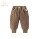 班喜迪女童褲子秋冬裝2025新款洋氣兒童夾棉衛褲寶寶棉褲小童冬季休閑褲 卡其色-夾棉 100 cm