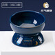 元氣萌物日系和風(fēng)陶瓷碗貓碗寵物碗食盆狗碗貓咪喝水碗保護頸椎貓飲水碗 月影碗（藍色圓形）