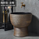藝術(shù)洗拖把池陽(yáng)臺墩布池庭院拖布池家用地盆室外院子托帕水池別墅 E款-拖把池+龍頭配件