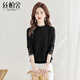 絲柏舍木耳邊打底衫2025秋裝新款女裝網(wǎng)紗拼接長(cháng)袖短款上衣