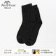 Ala Goat100%綿羊毛襪子男女秋冬加厚中筒防臭襪男童女童兒童純羊毛保暖襪 純黑 1雙 S：28-37（中大童）
