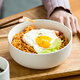 億嘉（IJARL）日式陶瓷餐具小湯碗飯碗6英寸面碗家用碗沙拉碗北歐 印象白色