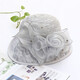 諾芝萌 網(wǎng)紗透氣遮陽(yáng)帽子女士大沿卷邊太陽(yáng)帽蕾絲花朵盆帽女士禮帽NE034 灰色 均碼