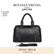 BOTANSA VRETHA 品牌短途出差旅行包男士大容量油蠟皮手提包女牛皮潮流行李袋 黑色