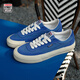 VISION STREET WEAR官方  FLAT TOP克萊因藍低幫翻毛皮帆布鞋男女街頭滑板鞋 克萊因藍 37