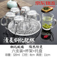 樂(lè )美雅 玻璃杯套裝家用耐熱客廳茶杯透明喝水杯子飲料杯 320ml清晨鋼化把杯+杯架+托盤(pán)