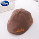 迪士尼（Disney）寶寶帽子春秋男童時(shí)尚貝雷帽秋冬百搭兒童韓版鴨舌帽潮女童棒球帽 Lucky笑臉貝雷帽-咖色 帽圍(48-52cm)建議2-6歲