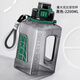 迪樂(lè )貝爾方形噸桶噸大容量運動(dòng)水壺tritan耐高溫吸管杯子戶(hù)外便攜健身水杯 黑色-2200ML（貼紙）2200ml