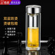 希諾（HEENOOR） 玻璃杯雙層加厚大容量抗菌泡茶杯便攜水杯男女士家用杯子 本色 360毫升9386