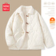 名創(chuàng)優(yōu)品（MINISO）加絨外套女冬季2024新款百搭潮流衣服復(fù)古小香風(fēng)小個(gè)子寬松型棉服 米白 L 165(推薦125-145斤)