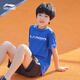 LI-NING KIDS李寧兒童T恤速干短袖男童女大童夏季打底衫上衣男孩寬松半袖童裝 亮彩藍(lán) 150 -
