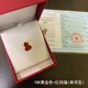 艾米莎18K金au750葫蘆吊墜項鏈女黃金色玫瑰金彩金紅瑪瑙鎖骨鏈子不脫模 18K金黃金色+紅瑪瑙（單吊墜）
