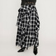 moussy&sly 新品復(fù)古vibe拼接不規(guī)則半身裙女030HAA31-2401 混合黑色027 S 00001/S