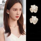 禾匠山茶花耳釘女2023年新款潮流耳環(huán)小眾設計感耳飾輕奢簡約耳墜 白色山茶花耳釘