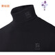 單曲循環(huán)香港潮牌秋冬新款男士高領(lǐng)打底衫時(shí)尚t恤加絨黑色長(cháng)袖體恤上衣 黑色（薄絨款） XL