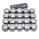 虎霸 適用新款奧迪輪胎螺絲帽A4L A6L Q3 Q5L Q7 A3A5 Q2L輪轂螺絲蓋 一包(16個普通4個防盜1夾子)灰