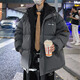 頂峰保羅（Dingfengbaoluo）棉服男棉襖子百搭春季保暖加絨加厚面包服棉衣外套DFM01深灰XL