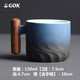 GOK 木柄咖啡杯陶瓷杯品茗茶杯漸變釉精致陶瓷小杯子禮品禮盒套裝 窯變藍【大號130ml】