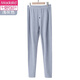 莫代爾秋褲男款純棉薄款高彈修身內穿打底褲春秋男士大碼保暖襯褲線(xiàn)褲 【單條裝】淺灰色 2XL (140-160斤)