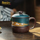 奈維斯?。∟AVSTIN）高端紫砂杯帶蓋茶杯名師純手繪鶴鶴有名精品茶杯個(gè)人辦公杯禮品杯