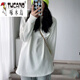 啄木鳥(niǎo)重磅t恤加絨打底衫女中長(cháng)款加厚秋冬長(cháng)袖白色t恤寬松圓領(lǐng)上衣內搭 重磅加絨加厚-400克白色-沒(méi)叉 XL 建議116-131斤