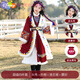 迪士尼（Disney）藏族服裝兒童女童藏袍少數民族藏式名族款演出服西藏藏風(fēng)漢服女童 k23225頭飾+外袍+連衣裙+腰封 130cm