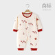 婧麒寶寶拜年服連體衣服冬裝夾棉百日宴滿(mǎn)月紅色新生嬰兒過(guò)年 平安喜樂(lè )滿(mǎn)印【保暖款】 66cm