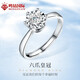 鳴鉆國際鉆戒 PT950鉑金白金鉆石戒指裸鉆摯愛(ài)情侶對戒女款活口可調節六爪 1.1克拉效果 H色