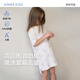 愛(ài)慕兒童（AIMER KIDS）女童新品3A抗菌春夏家居服兒童睡裙五分袖/七分袖女童睡衣奶皮衣 萌兔花園AK144E301 130