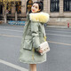 佰藍嬌 工裝棉服女中長(cháng)款2020冬季時(shí)尚女裝冬裝新款韓版寬松女士毛領(lǐng)派克服棉衣棉襖冬天襖子外套 豆綠 L