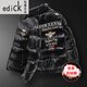 Edick意大利風(fēng)國際品牌羽絨服男士外套冬季潮牌休閑夾克男刺繡保暖加厚 黑色 XL