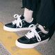 頑刻（ollieskate）面包鞋男bright翻毛皮女耐磨百搭休閑運(yùn)動(dòng)經(jīng)典春夏季專業(yè)滑板鞋黑色明線39