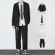 星禾萊休閑西服男秋季搭配套裝痞帥學(xué)生高校JK小西裝外套dk制服男 外套黑+襯衫白+褲子黑+領(lǐng)*帶 XL 120-135斤