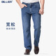 BILLION春季薄款寬松牛仔褲男直筒中腰深襠簡(jiǎn)約休閑高端純棉微彈力B19157 藍色 36 (2.79尺)