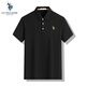 U.S. POLO ASSN.polo衫男短袖夏季保羅商務(wù)休閑翻領(lǐng)男裝上衣t恤經(jīng)典黑XL