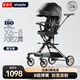 playkidsX6-5遛娃神器高景觀(guān)嬰兒推車(chē)0-3歲可坐可躺輕便折疊雙向溜娃車(chē) X6-5黑天使