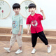 巴妮巴妮兒童長(zhǎng)袖漢服秋款中國(guó)風(fēng)兩件套春夏秋款中秋中小童男孩民族風(fēng)套裝 紅色夏款 120碼建議115cm