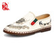 布舍元（BUSHEYUAN）傳統(tǒng)布鞋中國(guó)風(fēng)刺繡懶人鞋一腳蹬老北京布鞋女330-9022 米色 37