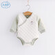 人之初新生嬰兒衣服秋冬保暖寶寶連體衣純棉包屁三角哈衣爬服春秋冬裝 綠色 90cm