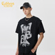 卡賓（CABBEEN）卡賓男裝兔子提花線衫22冬新款寬松針織衫W3231106001 煤黑色01 M /170/48