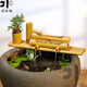 流水趣 竹排竹子流水循環(huán)擺件流水器上半部庭院客廳陽(yáng)臺陶瓷荷花缸造景 竹排長(cháng)50＋水泵＋過(guò)濾棉（不含缸