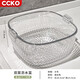 CCKO雙層洗菜盆瀝水籃廚房家用水果盤(pán)加厚大容量濾水淘菜洗菜收納籃子 大號雙層濾水籃【透明】
